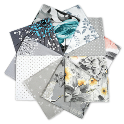 Patchwork-Stoffset 20 Stück 40 x 40 cm - grau/Erwachsene  