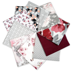 Patchwork-Stoffset 20 Stück 40 x 40 cm - grau/Erwachsene  