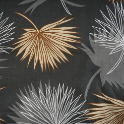 100% Baumwolle große Palmenblätter auf grauem Hintergrund