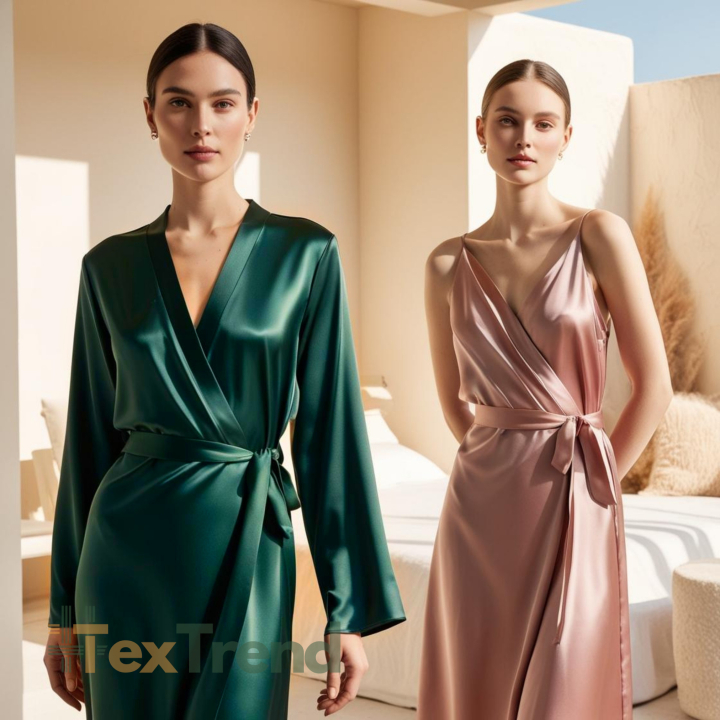 Kleidungsstoff Satin mit Lycra - Flaschengrün 110