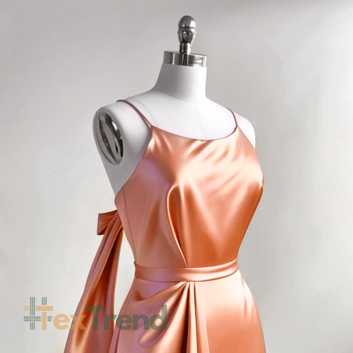 Kleidungsstoff Satin mit Lycra - orange 56