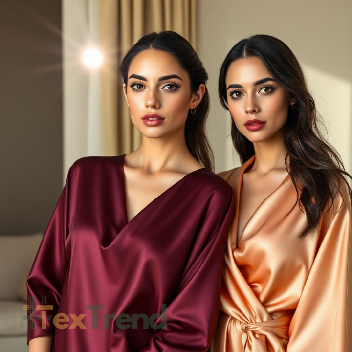 Kleidungsstoff Satin mit Lycra - orange 56