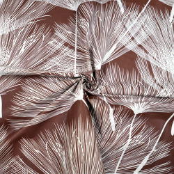 100% Baumwolle Pusteblumen Fächer weiß auf braunem Hintergrund