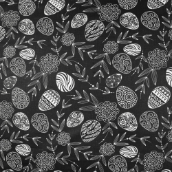 100% Baumwolle Ostermuster Eier auf schwarzem Hintergrund