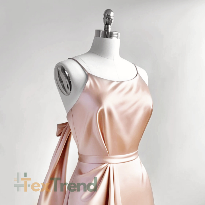 Kleidungsstoff Satin mit Lycra - aprikose 5