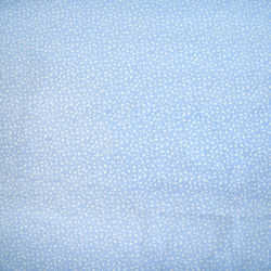 100% Baumwolle Mini Wiese mit weißen Punkten auf blauem Hintergrund