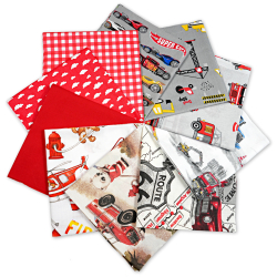 Patchwork-Stoffset 20 Stück 40 x 40 cm - rot/Junge