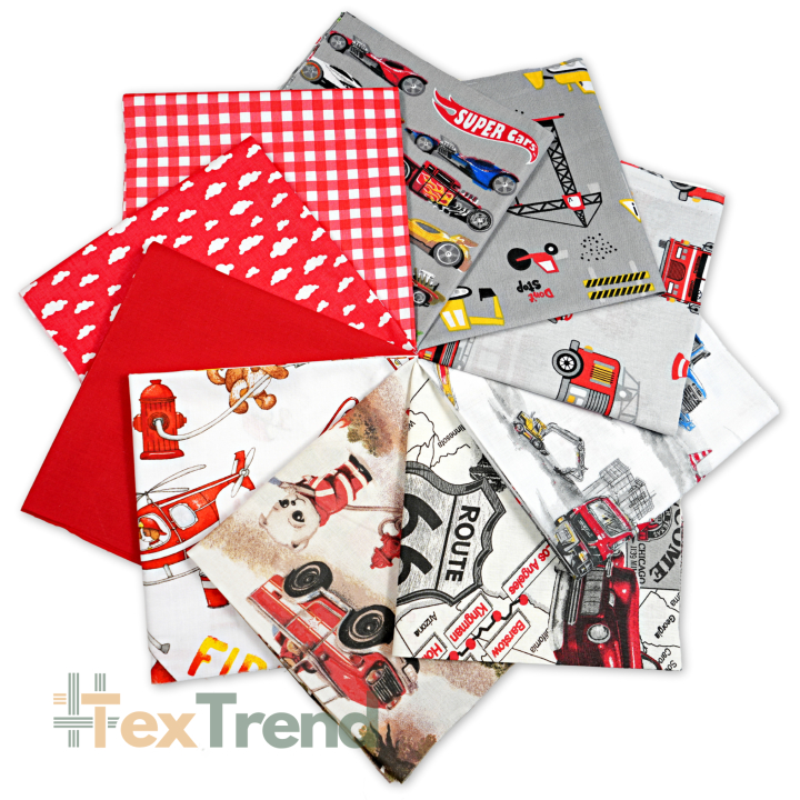 Patchwork-Stoffset 20 Stück 40 x 40 cm - rot/Junge