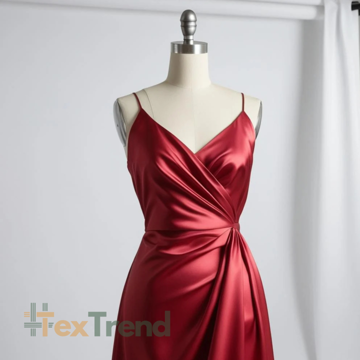 Kleidungsstoff Satin mit Lycra - rot 20