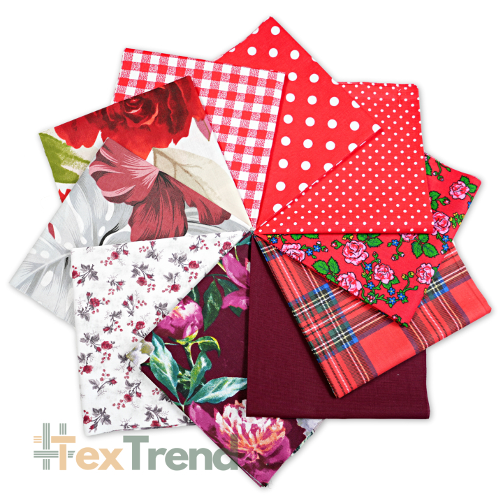 Patchwork-Stoffset 20 Stück 40 x 40 cm - rot/Erwachsene