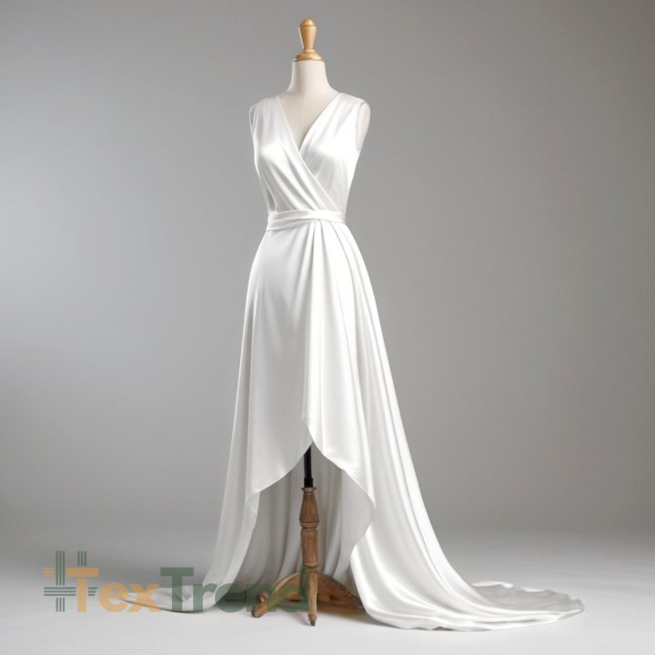 Kleidungsstoff Satin mit Lycra - weiß 1