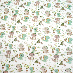 100% Baumwolle Dinosaurier Baby auf der braun-grünen Wiese