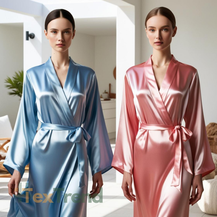 Kleidungsstoff Satin mit Lycra - blau 28