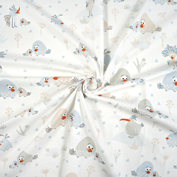 100% Baumwolle Dodo-Vögel auf weißem Hintergrund