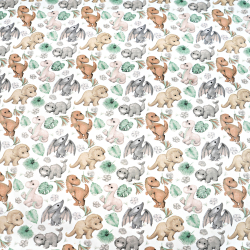 100% Baumwolle Dinosaurier Baby mit braun-grauen Blättern