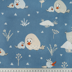 100% Baumwolle Dodo Vögel auf Jeans Hintergrund