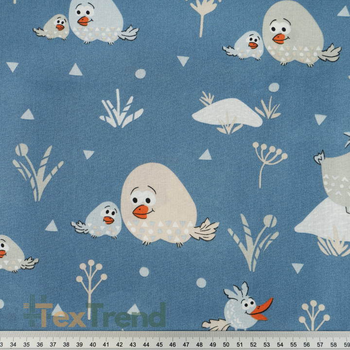 100% Baumwolle Dodo Vögel auf Jeans Hintergrund