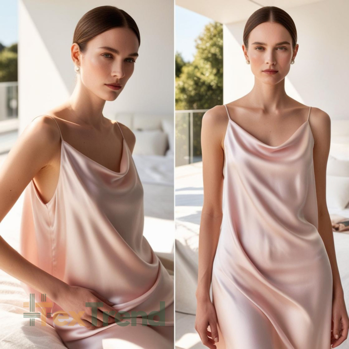 Kleidungsstoff Satin mit Lycra - hellrosa 4