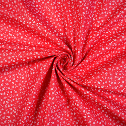 100% Baumwolle MINI mit weißen Punkten auf rotem Hintergrund