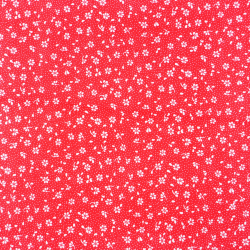 100% Baumwolle MINI mit weißen Punkten auf rotem Hintergrund