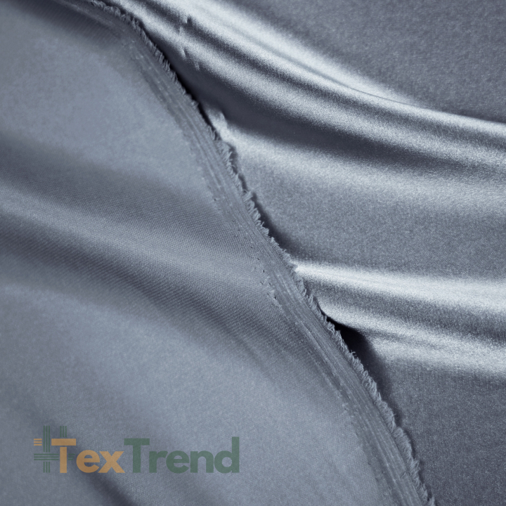 Kleidungsstoff Satin mit Lycra - stahlgrau 47
