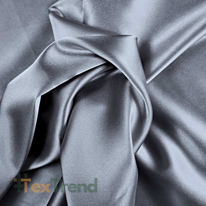 Kleidungsstoff Satin mit Lycra - stahlgrau 47