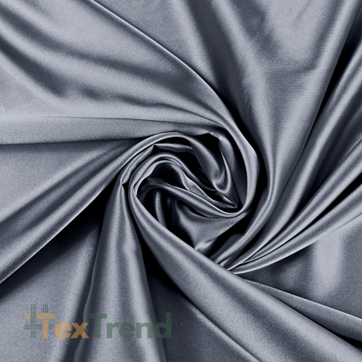Kleidungsstoff Satin mit Lycra - stahlgrau 47