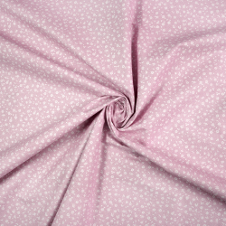 100% Baumwolle Mini Wiese mit weißen Punkten auf schmutzig rosa Hintergrund
