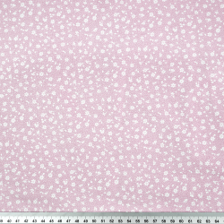 100% Baumwolle Mini Wiese mit weißen Punkten auf schmutzig rosa Hintergrund