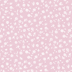 100% Baumwolle Mini Wiese mit weißen Punkten auf schmutzig rosa Hintergrund