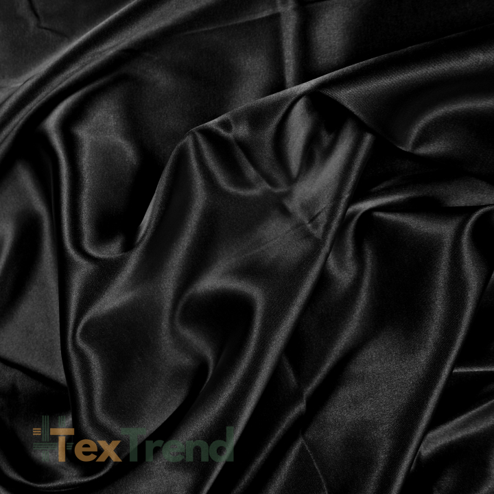 Doppelseitiger Bekleidungsstoff Satin / Taft - Schwarz 72