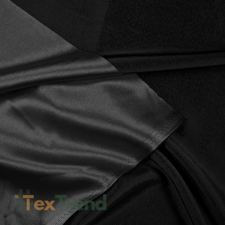 Doppelseitiger Bekleidungsstoff Satin / Taft - Schwarz 72