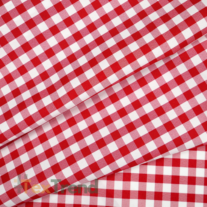 Tischdecke aus flecken- und wasserabweisendem Stoff - rote Vichy-Karos