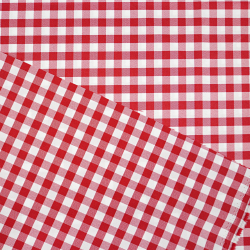 Tischdecke aus flecken- und wasserabweisendem Stoff - rote Vichy-Karos