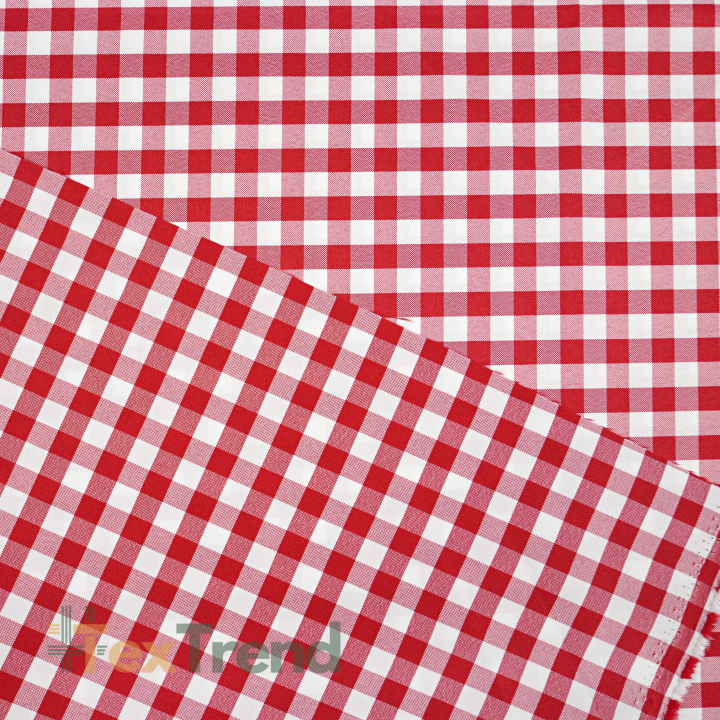 Tischdecke aus flecken- und wasserabweisendem Stoff - rote Vichy-Karos
