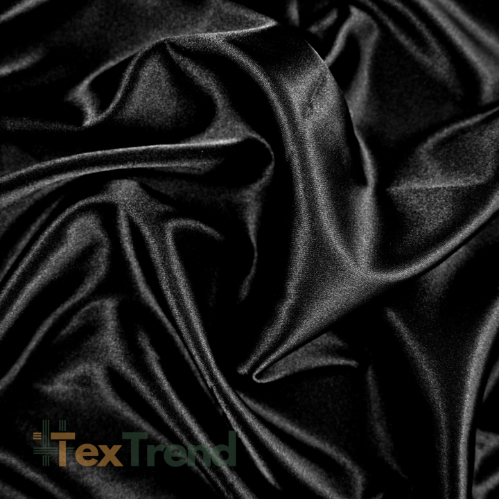 Kleidungsstoff Satin mit Lycra - schwarz 95
