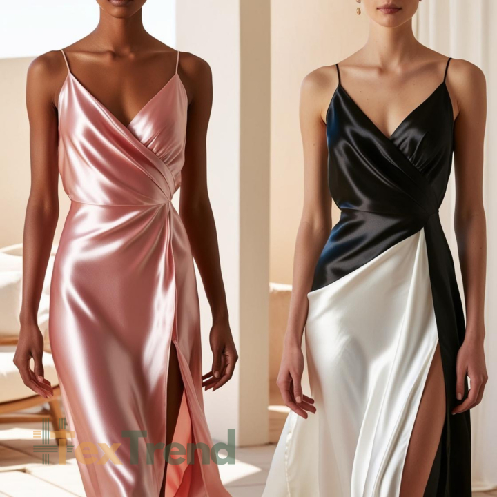 Kleidungsstoff Satin mit Lycra - schwarz 95