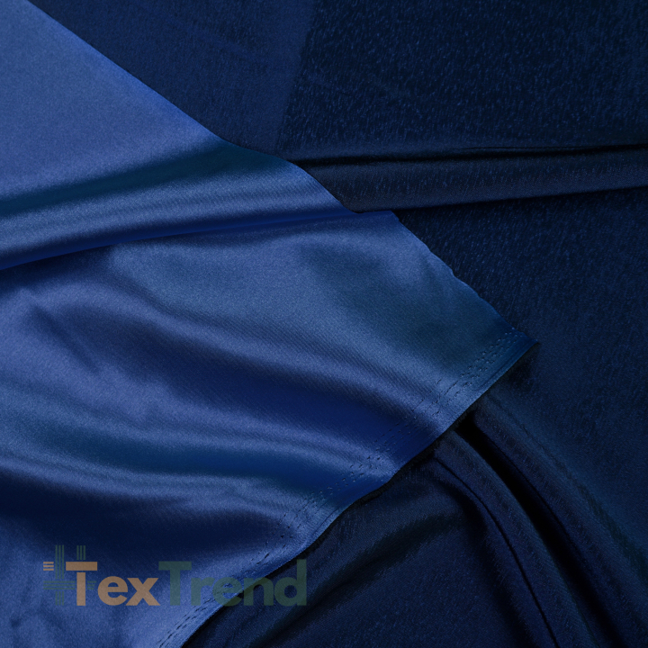 Zweifarbiger Bekleidungsstoff Satin / Taft - Marineblau 66