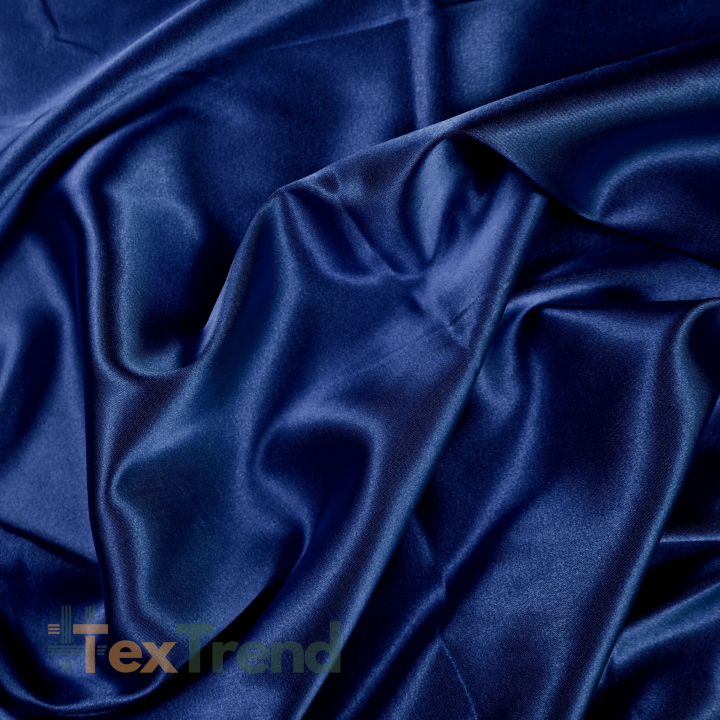 Zweifarbiger Bekleidungsstoff Satin / Taft - Marineblau 66