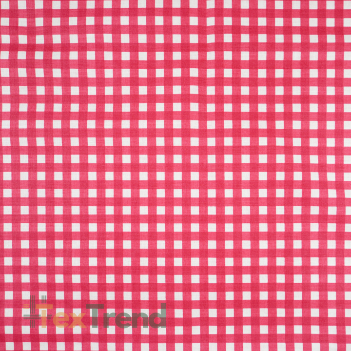 100% Baumwolle Vichy Karomuster rot-weiß klein