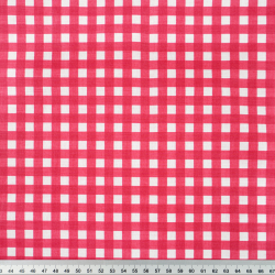 100% Baumwolle Vichy Karomuster rot-weiß klein