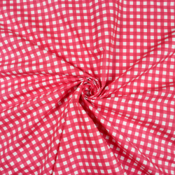 100% Baumwolle Vichy Karomuster rot-weiß klein