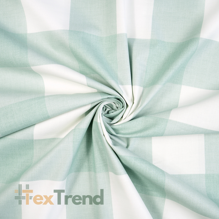 100% Baumwolle große Salbeigrün Vichy-Karo