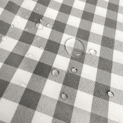 Tischdecke aus flecken- und wasserabweisendem Stoff - graues Vichy-Karo