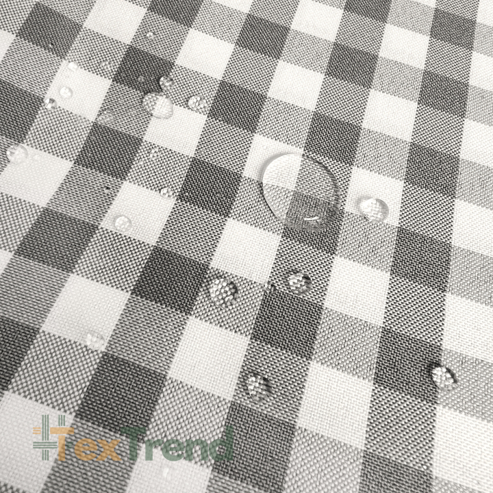 Tischdecke aus flecken- und wasserabweisendem Stoff - graues Vichy-Karo
