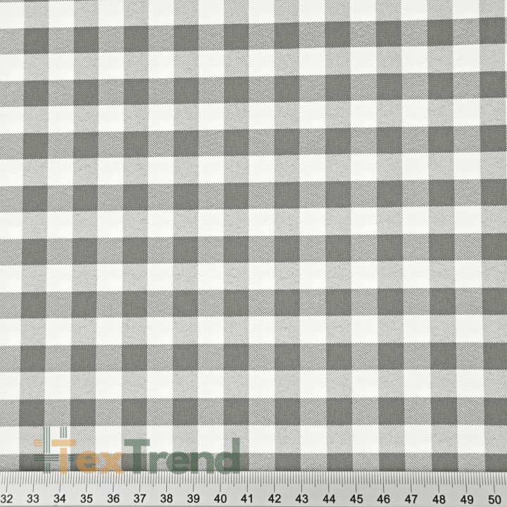 Tischdecke aus flecken- und wasserabweisendem Stoff - graues Vichy-Karo