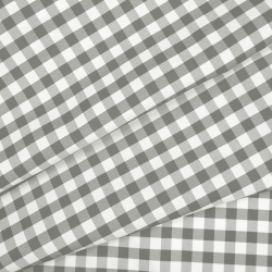 Tischdecke aus flecken- und wasserabweisendem Stoff - graues Vichy-Karo