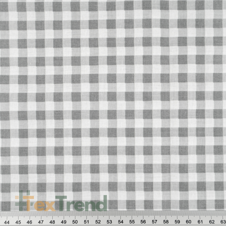 100% Baumwolle Vichy Karomuster grau-weiß klein