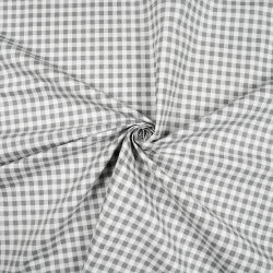 100% Baumwolle Vichy Karomuster grau-weiß klein