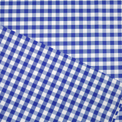 Tischdecke aus flecken- und wasserabweisendem Stoff - blaue Vichy-Karos